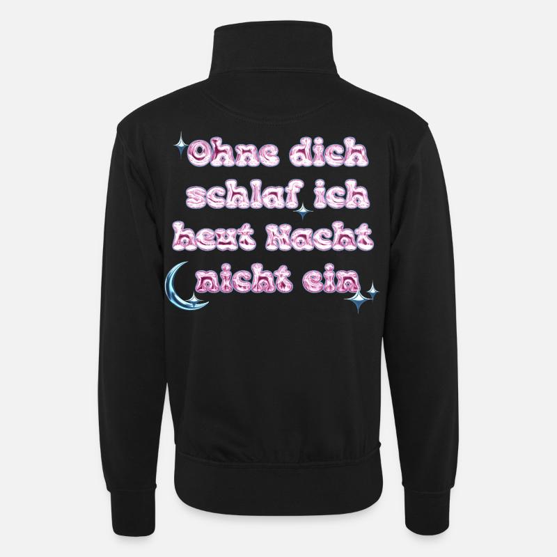 Sans toi - Conception de texte Y2K - Sweat col montant zippé unisexe - noir