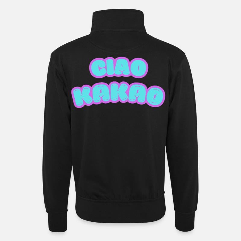 Freches Graffiti-Design mit Pastellfarben - Unisex Pullover mit Zip-Kragen - Schwarz