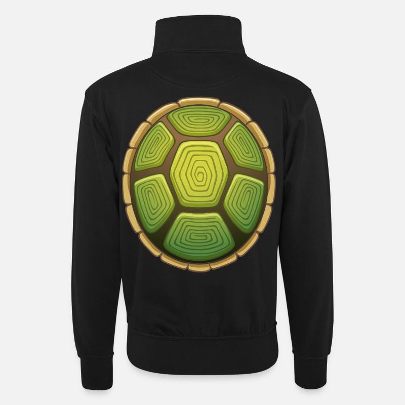 Slow as a turtle - Unisex sweater with zip collar - black