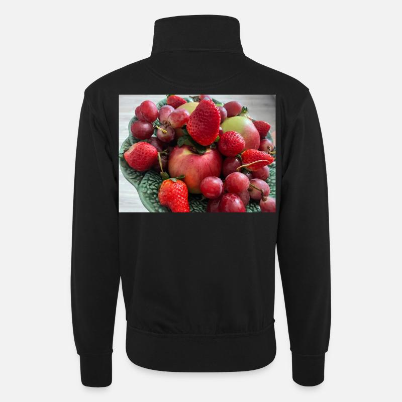 IMG_0791 ягоды - Sweat col montant zippé unisexe - noir