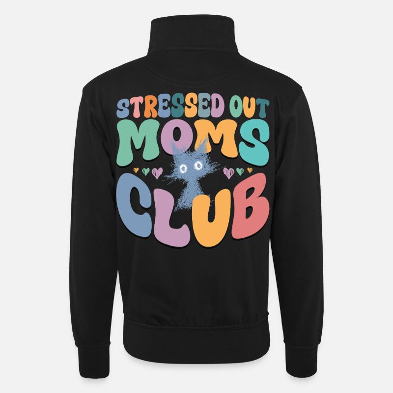 T-shirt graphique Mom Life - Sweat col montant zippé unisexe - noir