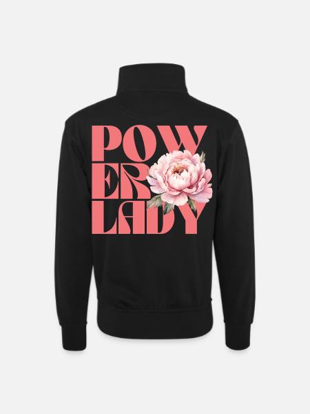Power lady - Unisex sweater with zip collar - black