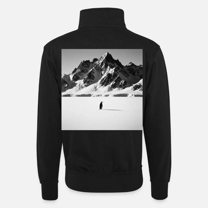 Nihilist Penguin - Unisex Pullover mit Zip-Kragen - Schwarz