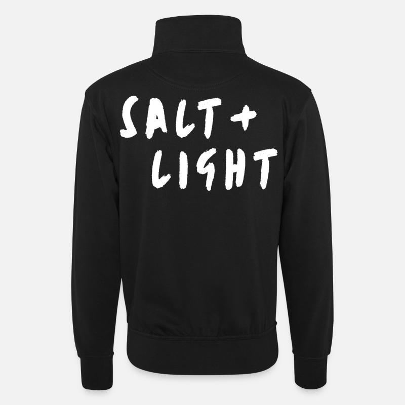 Salt + light - Unisex sweater with zip collar - black