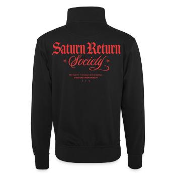 Saturn Return Society - Unisex Pullover mit Zip-Kragen - Schwarz - Hinten