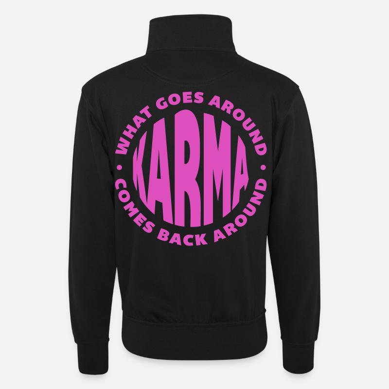 karma - Sweat col montant zippé unisexe - noir