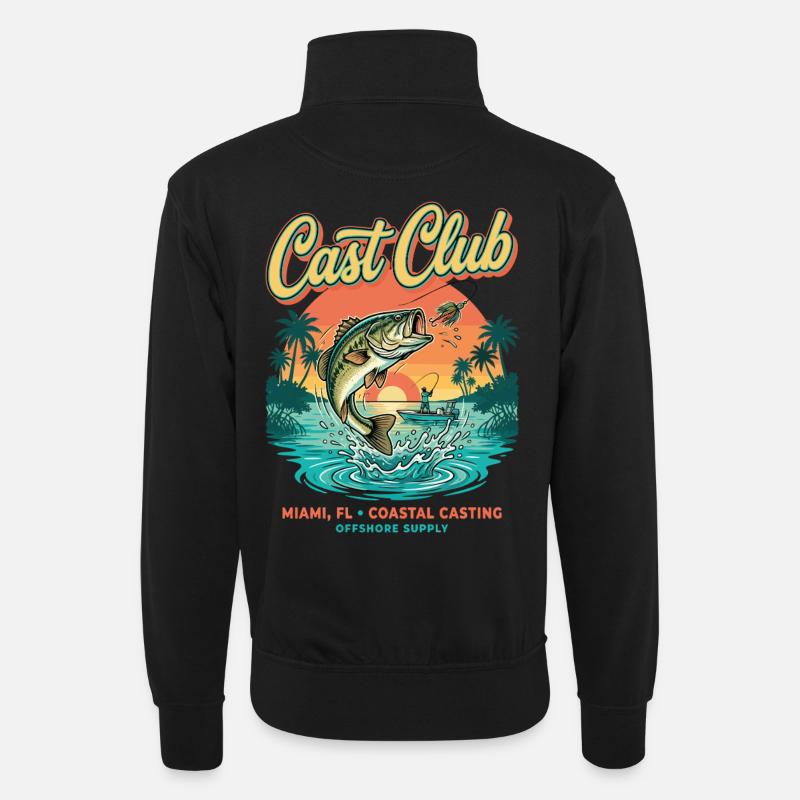 Cast Club Miami - Unisex Pullover mit Zip-Kragen - Schwarz
