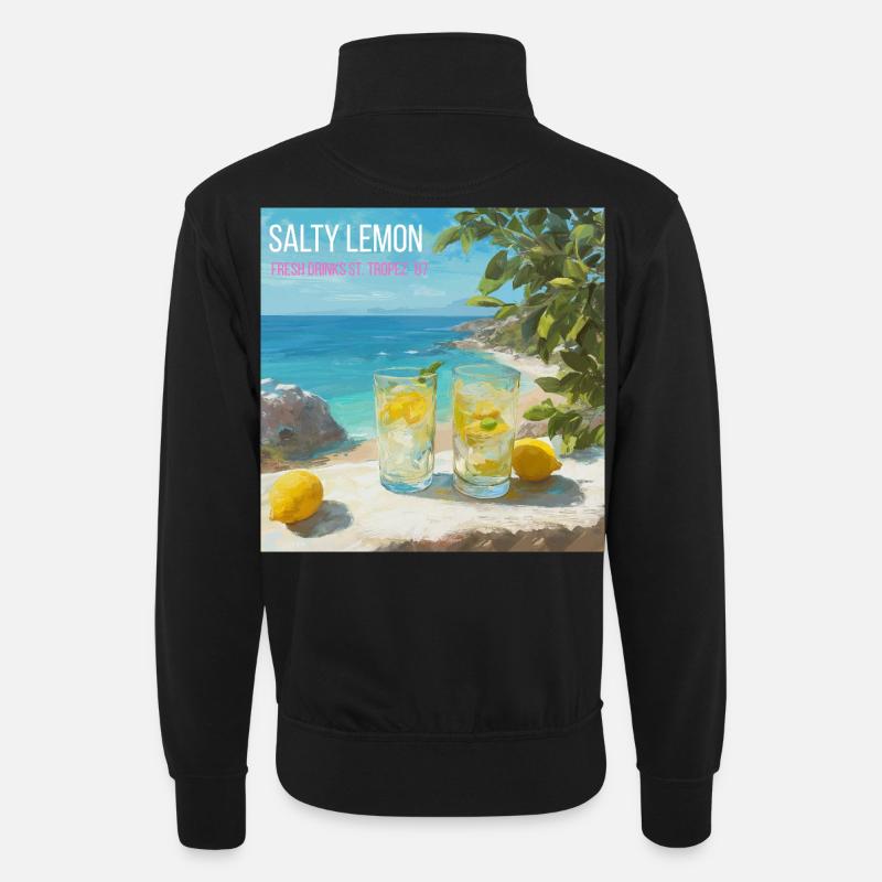 Salty Lemon Strandzauber 87 - Unisex Pullover mit Zip-Kragen - Schwarz