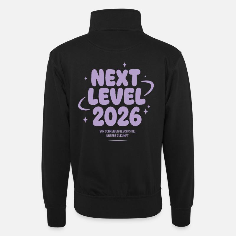 Next Level 2026 – Wir schreiben Geschichte - Unisex Pullover mit Zip-Kragen - Schwarz