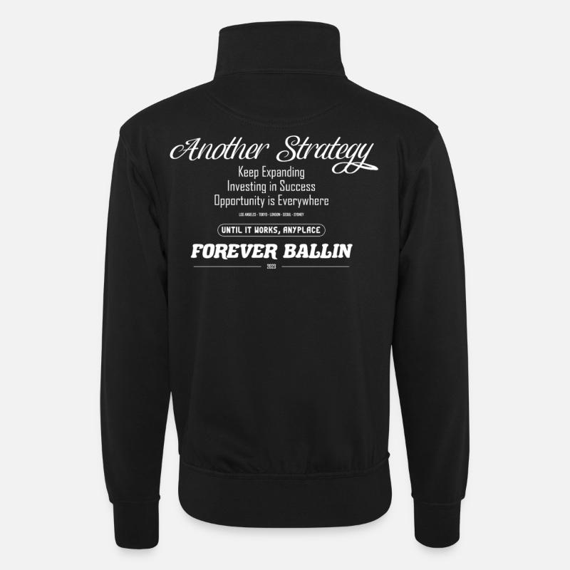 Another Strategy Forever - Unisex sweater with zip collar - black