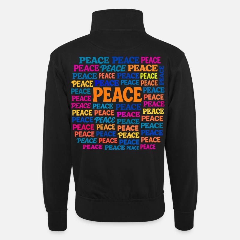 Peace - Unisex sweater with zip collar - black