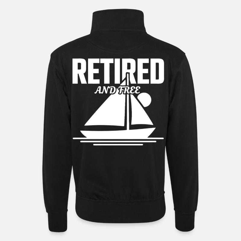 Frei im Ruhestand - Unisex Pullover mit Zip-Kragen - Schwarz