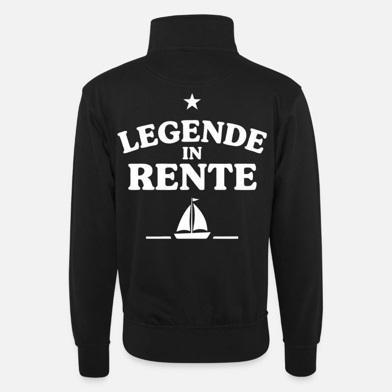 Frei im Ruhestand - Unisex Pullover mit Zip-Kragen - Schwarz