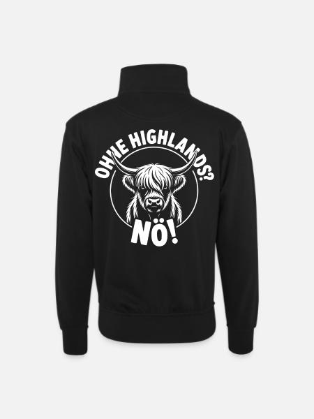 Not without Highlands - Unisex sweater with zip collar - black