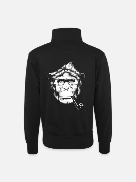 Ironic Chimp - Darks - Unisex sweater with zip collar - black