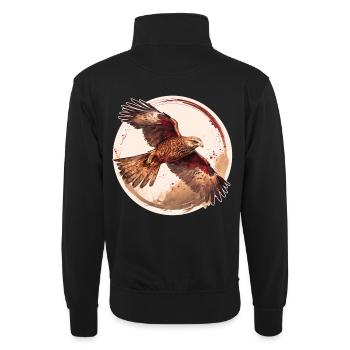 Rotmilan Greifvogel - Unisex Pullover mit Zip-Kragen - Schwarz - Hinten