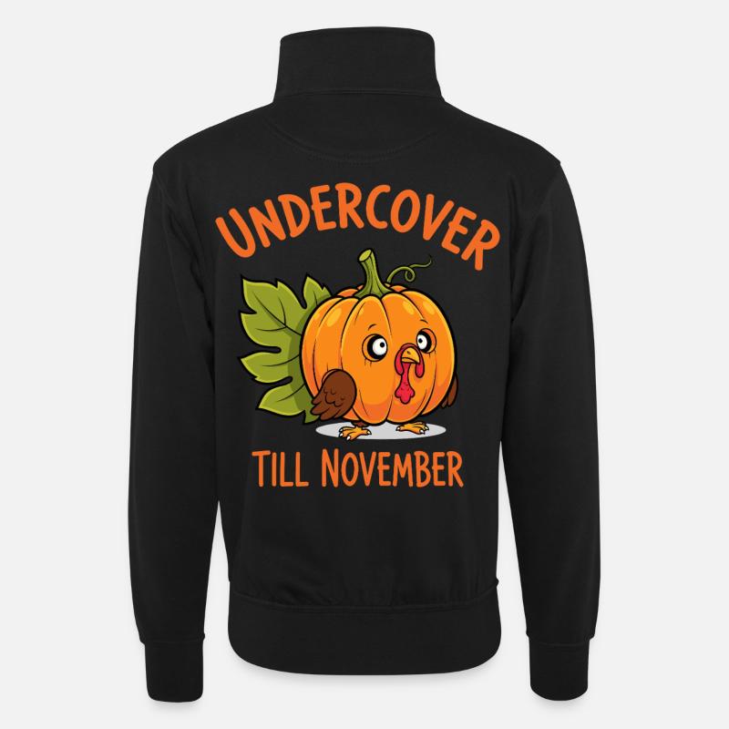 Undercover Truthahn - Unisex Pullover mit Zip-Kragen - Schwarz