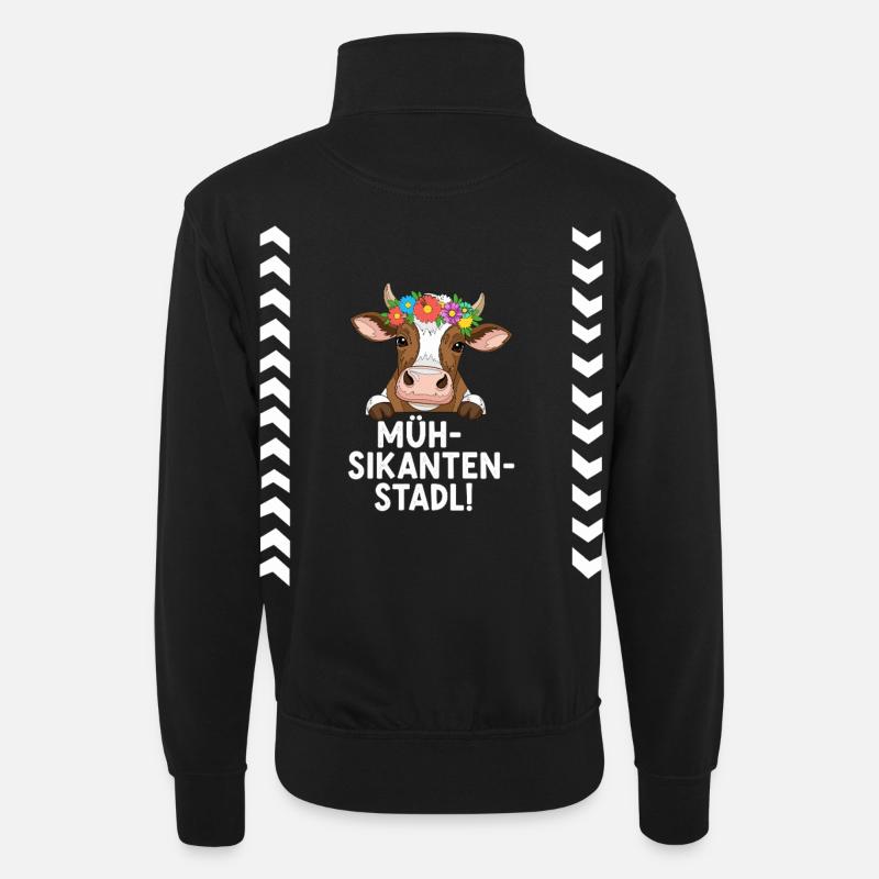 Müh-Sikanten-Stadl - Sweat col montant zippé unisexe - noir