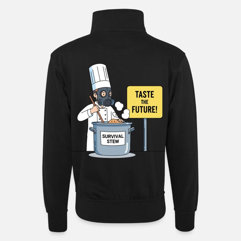 Taste the Future ! - Unisex Pullover mit Zip-Kragen - Schwarz
