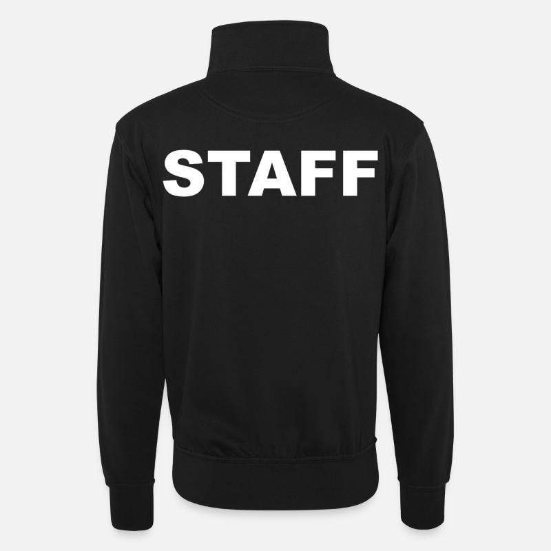 STAFF - Unisex Pullover mit Zip-Kragen - Schwarz