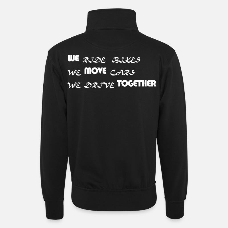 WE MOVE TOGETHER - Unisex Pullover mit Zip-Kragen - Schwarz