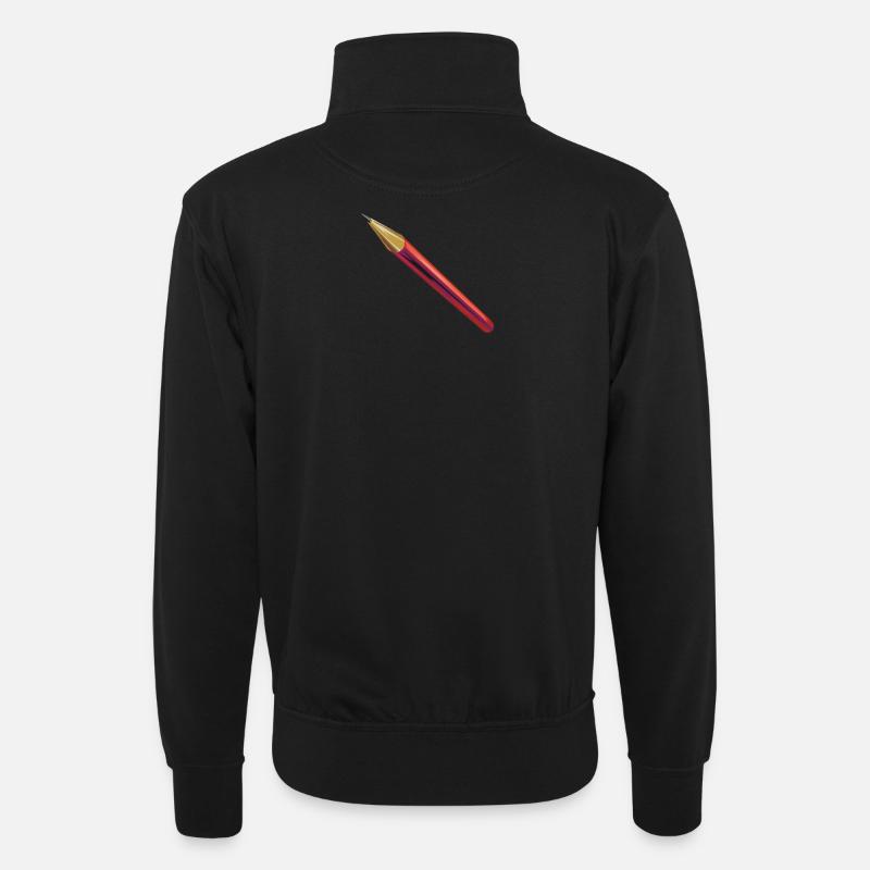 Bleistift | pencil | crayon - Unisex Pullover mit Zip-Kragen - Schwarz