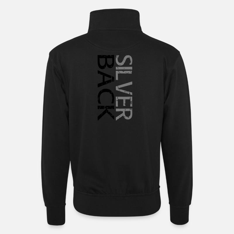 SILVERBACK (Zweizeilig) - Unisex Pullover mit Zip-Kragen - Schwarz