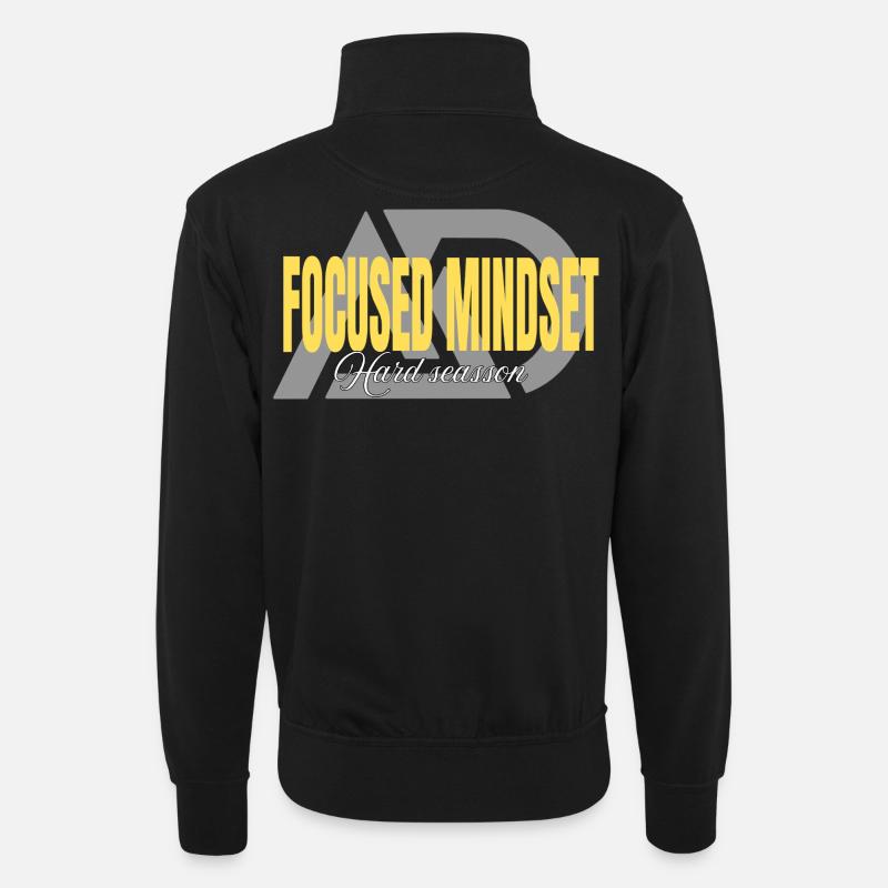 ALPHA DIVISION – Mindset Edition – Sportbekleidung - Unisex Pullover mit Zip-Kragen - Schwarz