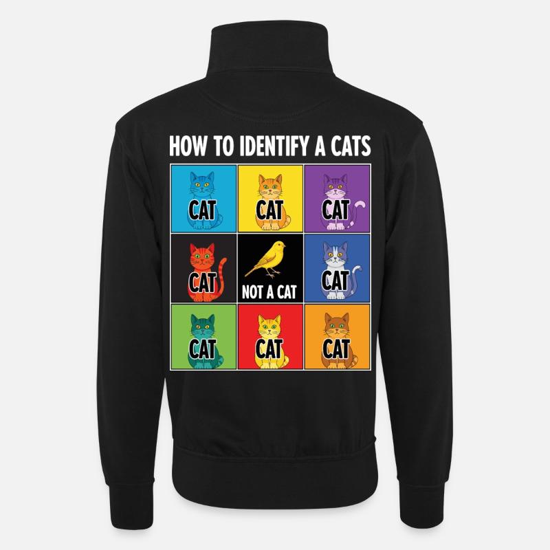 Guide d’identification des chats - Sweat col montant zippé unisexe - noir