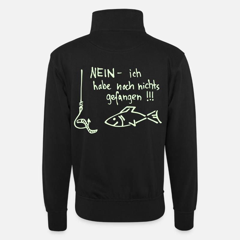 nein - ich habe ... - Unisex Pullover mit Zip-Kragen - Schwarz