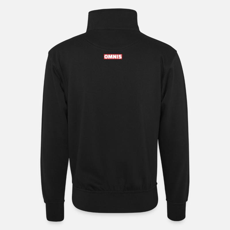 omnis - Unisex Pullover mit Zip-Kragen - Schwarz