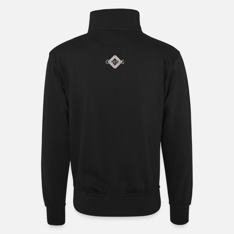 Omnis Diamant Sportlogo - Unisex Pullover mit Zip-Kragen - Schwarz