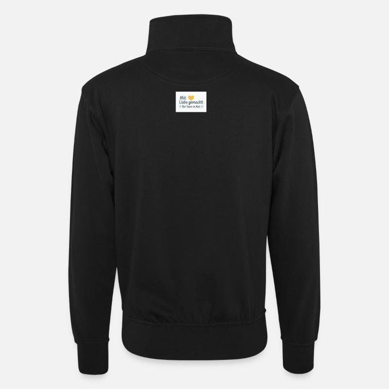 For animals in need - Unisex sweater with zip collar - black