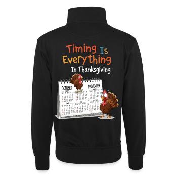 Calendrier de Thanksgiving - Sweat col montant zippé unisexe - noir - Dos