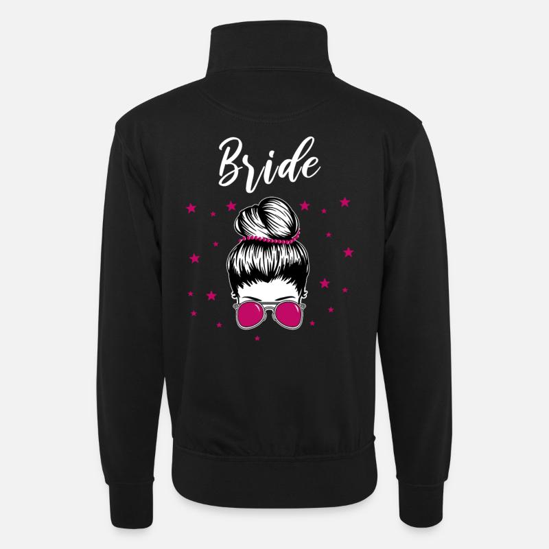 Bride Bachelorette Party - Unisex sweater with zip collar - black