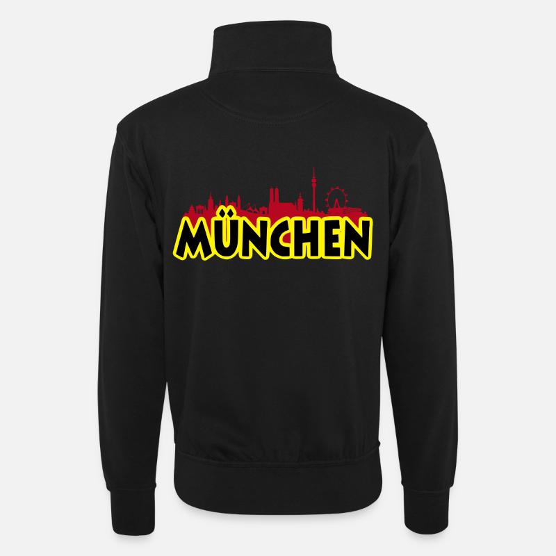 München - Unisex Pullover mit Zip-Kragen - Schwarz
