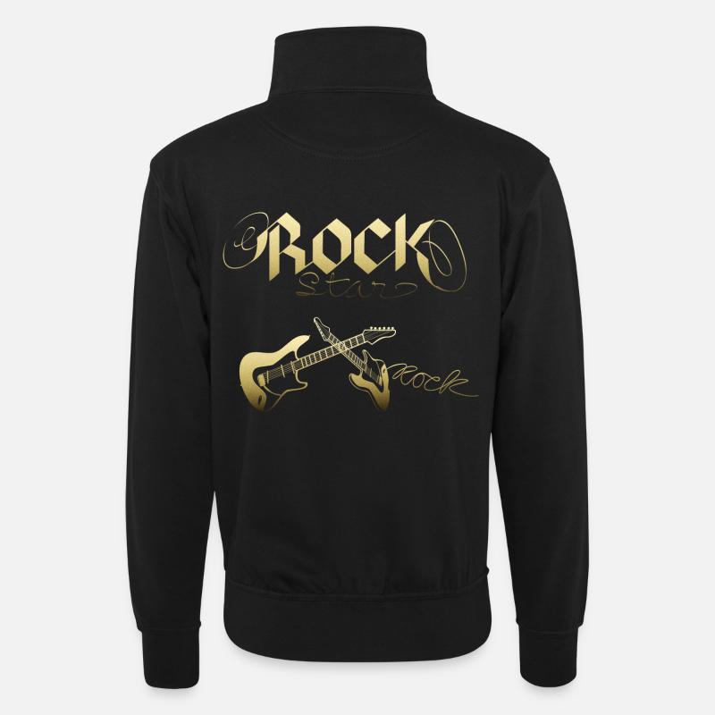 Rock star - Sweat col montant zippé unisexe - noir