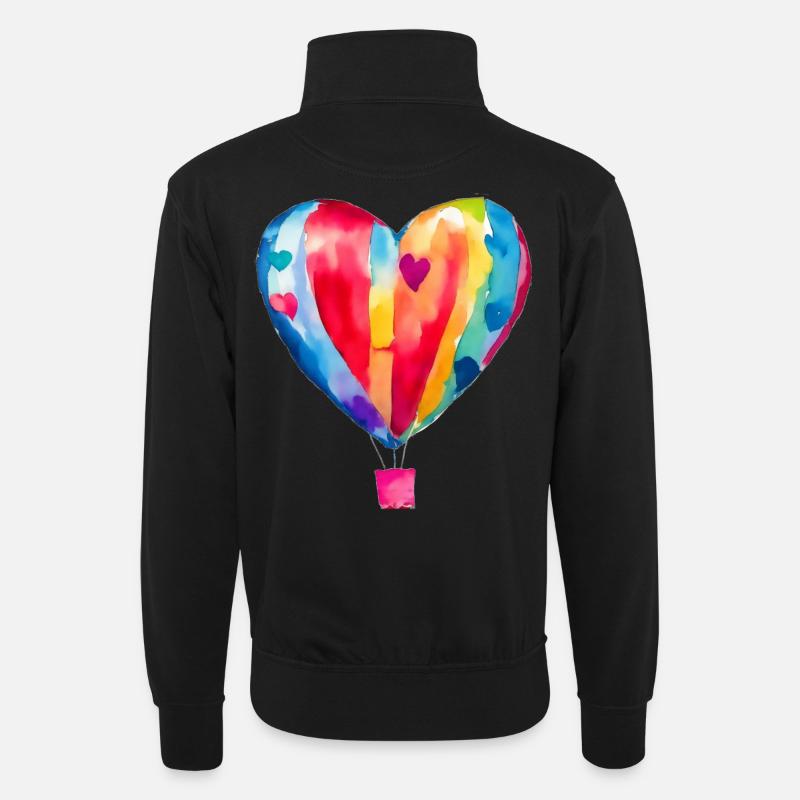 Ballon - Unisex Pullover mit Zip-Kragen - Schwarz