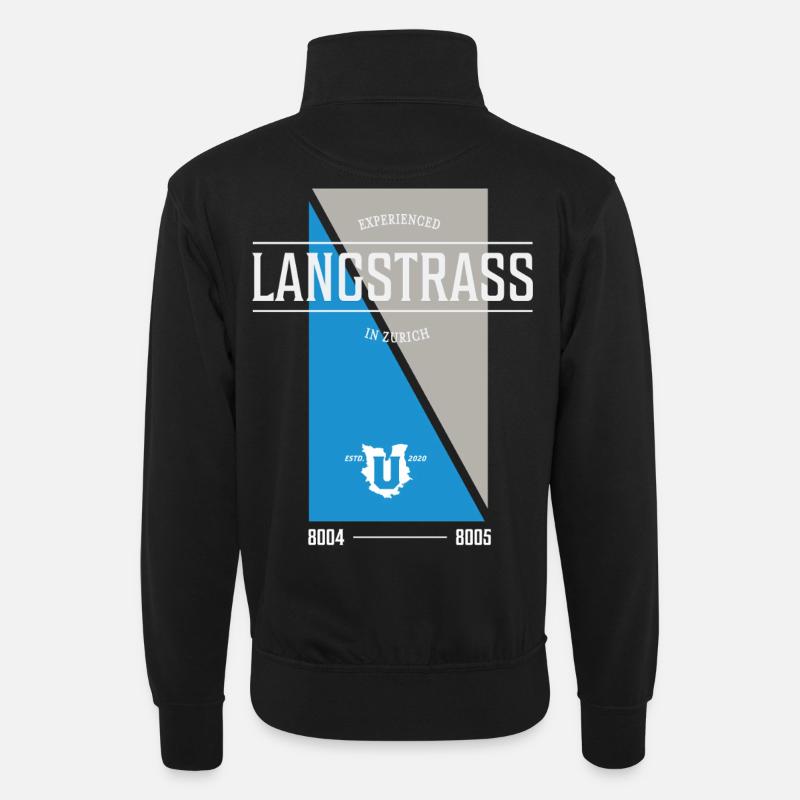 Langstrass Edition - Unisex Pullover mit Zip-Kragen - Schwarz
