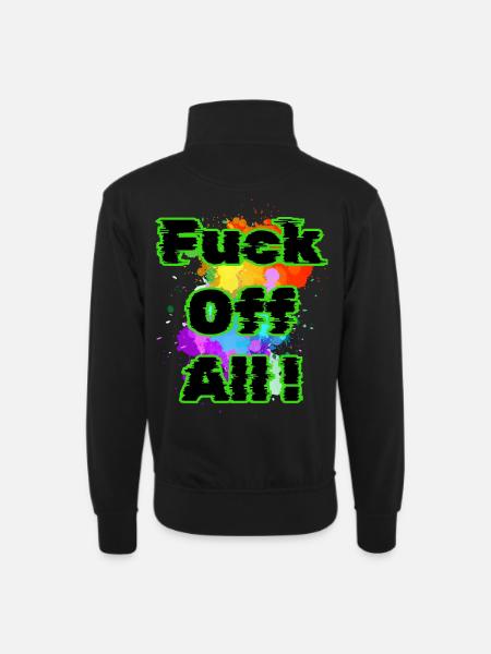Fuck Off All - Unisex sweater with zip collar - black