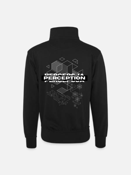Perception Geometry Mystique - Unisex sweater with zip collar - black