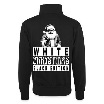 White Christmas Black Edition  - Unisex Pullover mit Zip-Kragen - Schwarz - Hinten