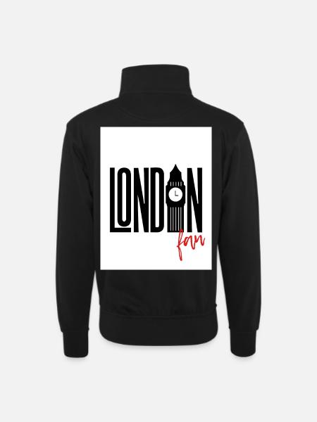 Fan de Londres - Sweat col montant zippé unisexe - noir