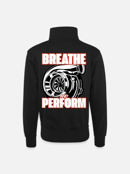 Turbocharger - Unisex Pullover mit Zip-Kragen - Schwarz