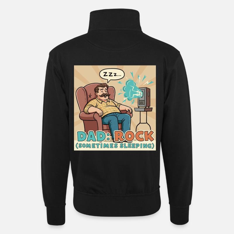 Dad: Rock - Unisex sweater with zip collar - black