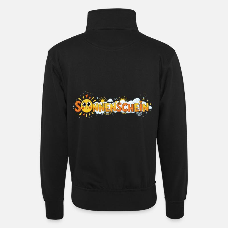 Sonnenschein - Unisex Pullover mit Zip-Kragen - Schwarz
