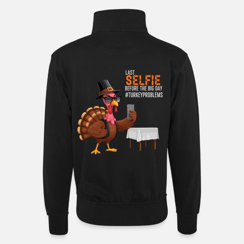 Turkey Problems - Unisex Pullover mit Zip-Kragen - Schwarz