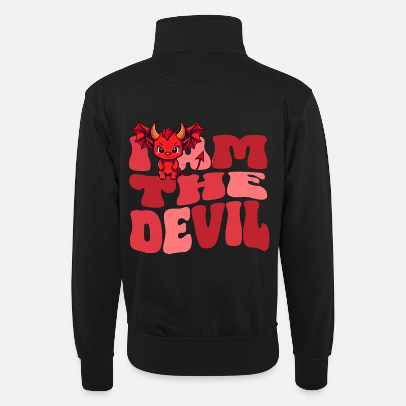 Teufel Devil böse Hausdrachen Ehefrau - Unisex Pullover mit Zip-Kragen - Schwarz