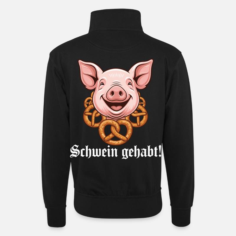 Cochon avait ! - Sweat col montant zippé unisexe - noir