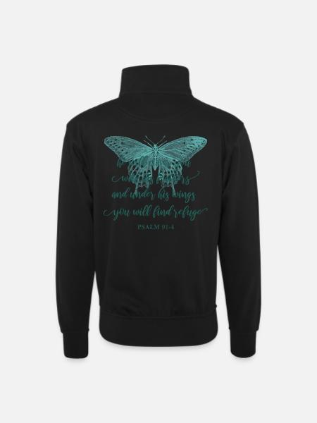 Bibelvers Christlich Religiös - Unisex Pullover mit Zip-Kragen - Schwarz